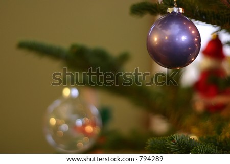 Blue and Clear Glass Ornament