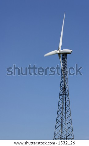 Windmill turbine - wind driven electrical power generator - a nonpolluting renewable alternative energy resource