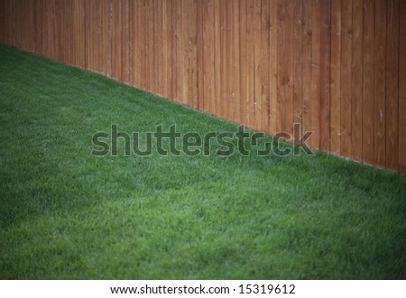 Suburban lawn - landscape forms and neighborhood fences