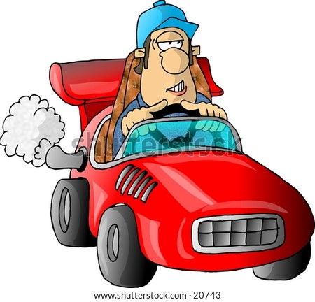 Auto Clip  Racing on Stock Photo   Clipart Illustration Of A Man Driving A Red Race Car
