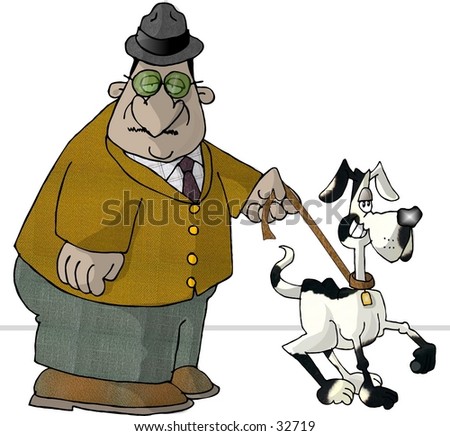 clipart dog walking. stock photo : Clipart