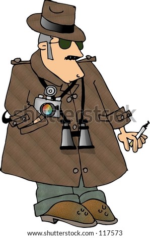 Clipart illustration of a Private Investigator