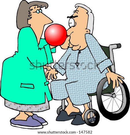 Clipart Illustration Of A Respiratory Therapist And Patient - 147582 