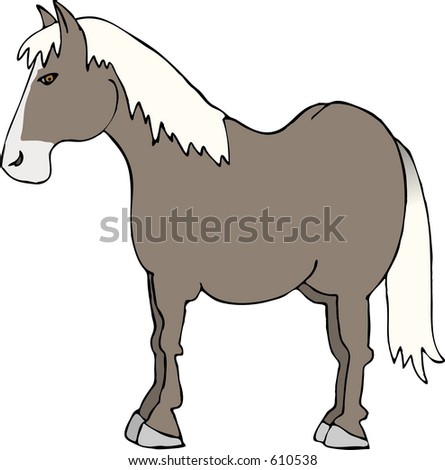 This Illustration Depicts A Brown Horse, Side View. - 610538 : Shutterstock