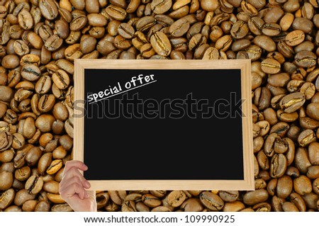 Coffee Beans with sign - special offer