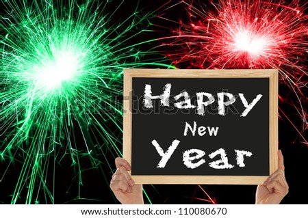 Sign with the words Happy New Year / New Year\'s Eve