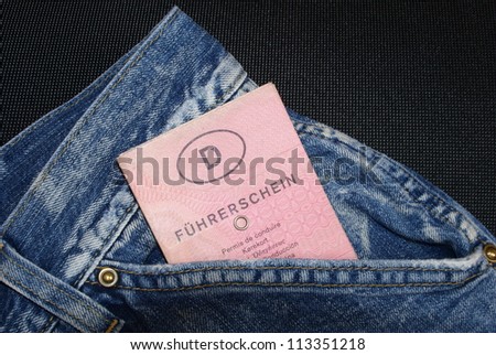 jeans and german driver license / german driver license
