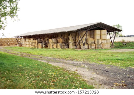 Storage building with straw bales / Agriculture