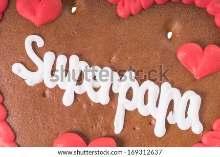 Gingerbread Heart with the german words Super Dad / Super Dad