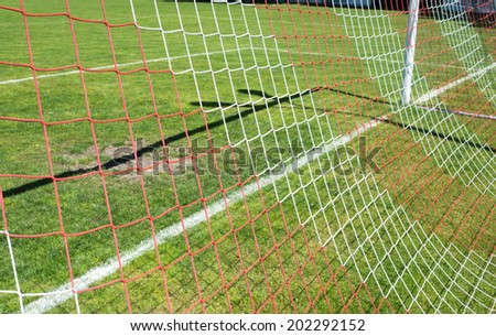 Football field with football goal / football field