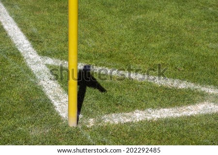 Football field with corner flag / football field
