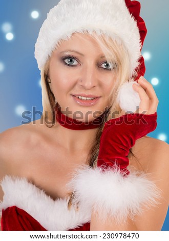 pretty woman in christmas costume / Christmas
