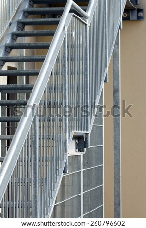 Metal stairs with railings / metal stairs
