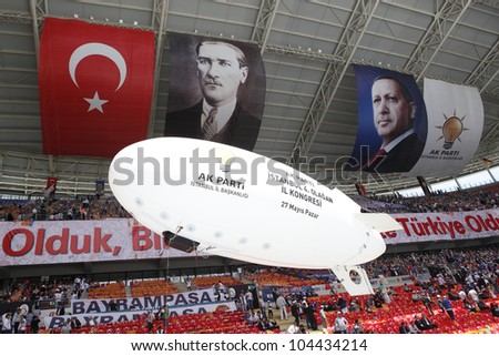ISTANBUL,TURKEY-MAY 27,2012:The ruling AK Party\' s fourth ordinary congress was held on May 27,2012 in Istanbul,Turkey.