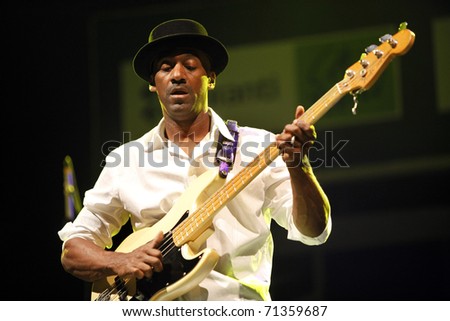 ISTANBUL - JULY 7: Bass guitarist Marcus Miller played at the Cemil Topuzlu Open Air Theater, July 8, 2009, in Istanbul, Turkey