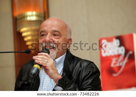 ISTANBUL-MARCH 19: Brazilian writer Paulo Coelho at press conference to promote his new book Elif, March 19, 2011 in Istanbul,Turkey