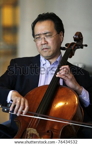 ISTANBUL,TURKEY - FEBRUARY 4: Grammy Award winning Chinese-American cellist Yo-Yo Ma performed on February 4,2009 at the Is-Sanat Culture Center in Istanbul