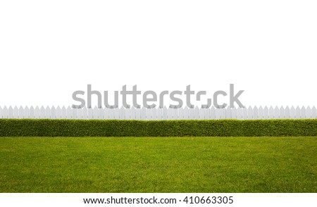 Empty backyard isolated on white background with copy space