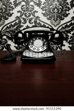 Vintage telephone at the desk