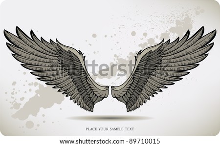 Eagle Wings Drawing on Wings  Hand Drawing  Vector Illustration    89710015   Shutterstock