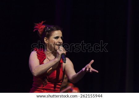 GRANADA - SPAIN, MARCH 10, 2015: XXVII International Tango Festival.\
Tangu Proyect, Gabriela Loria, singer.