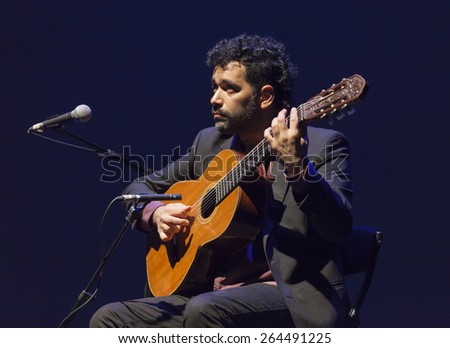 GRANADA - SPAIN, MARCH 12, 2015: XXVII International Tango Festival. Javier Diaz, guitar.
