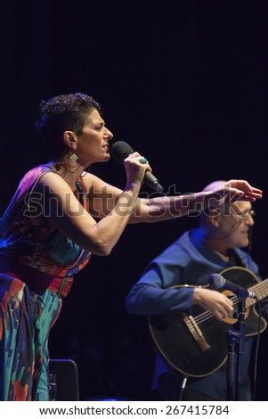 GRANADA - SPAIN, MARCH 13, 2015: XXVII International Tango Festival. Patricia Barone, voice, and Javier Gonzalez, guitar.