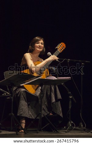 GRANADA - SPAIN, MARCH 13, 2015: XXVII International Tango Festival. Mirta Alvarez, guitar, and Fabian Carbone, bandoneon.