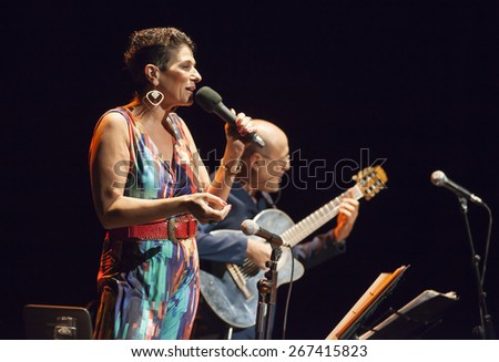 GRANADA - SPAIN, MARCH 13, 2015: XXVII International Tango Festival. Patricia Barone, voice, and Javier Gonzalez, guitar.