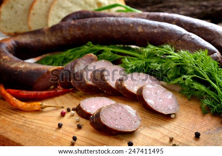 Sausage from a wild boar
