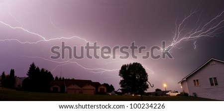 lightning strike spanning the sky