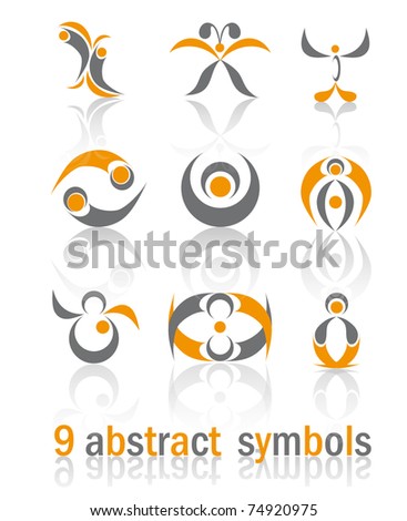 Set of nine different abstract symbols for design as logo vector version eps 10 Set of nine different abstract symbols for design as logo vector version eps 10
