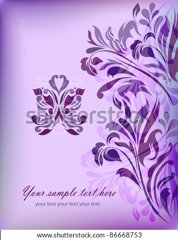 stock vector Abstract blue floral background with your text for your card