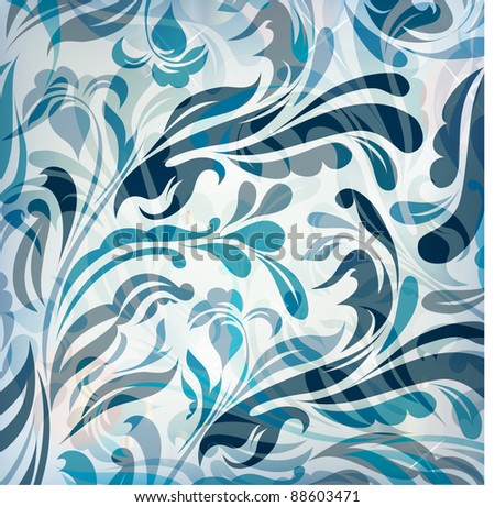 stock vector Abstract blue floral background for your card invitation 