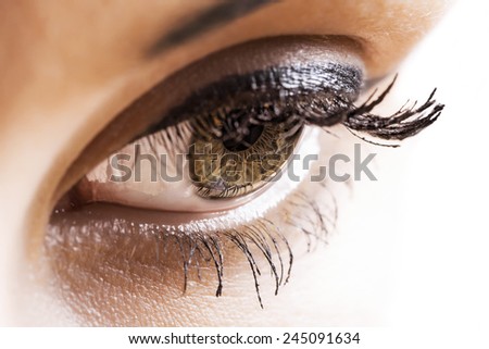 Woman eye macro shot.