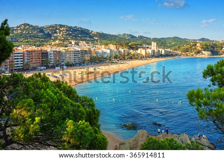 The beaches of Costa Brava in Lloret de Mar, Spain.