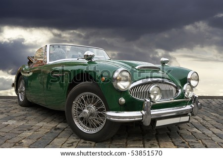 stock photo MOSCOW APRIL 24 AustinHealey 3000 MkII on red square