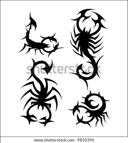 stock vector : Tribal scorpion tattoo