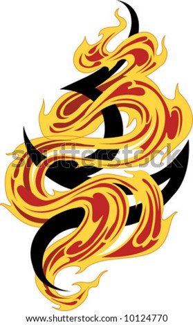 tribal flame tattoo. stock vector : Fire tribal