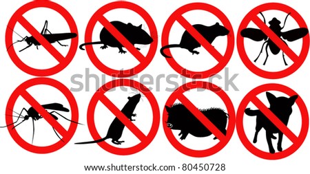 Animal dogs pig rat insects mosquito fly locust sign will lock  symbol