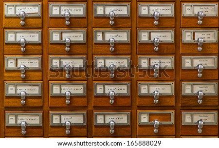 Old-fashioned Library Card Catalog