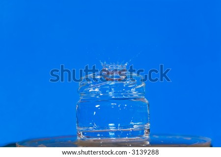 Water jug with splashes water