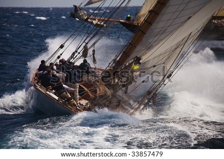 Old sail boat on the sea