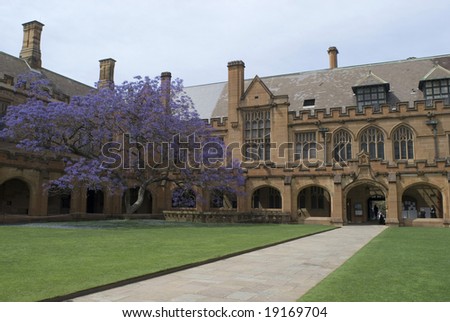 gothic revival architecture at sydney university, australia