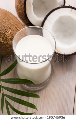 coconut fruit with coco milk