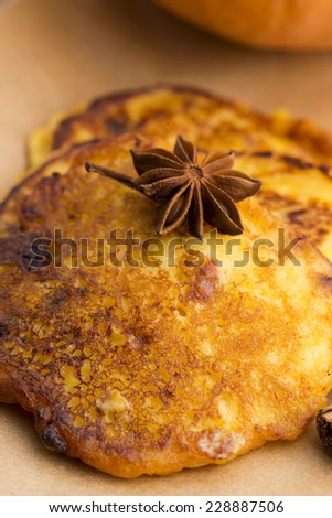 Pumpkin Fritters with cinnamon