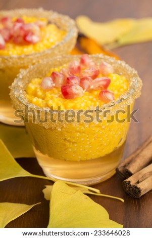 pumpkin pudding with tapioca pearls