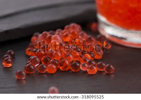 strawberry caviar, molecular gastronomy