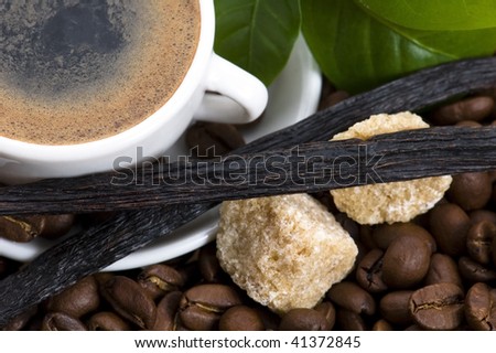 aroma coffee with vanilla and coffee branch