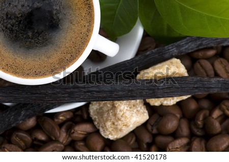 aroma coffee with vanilla and coffee branch